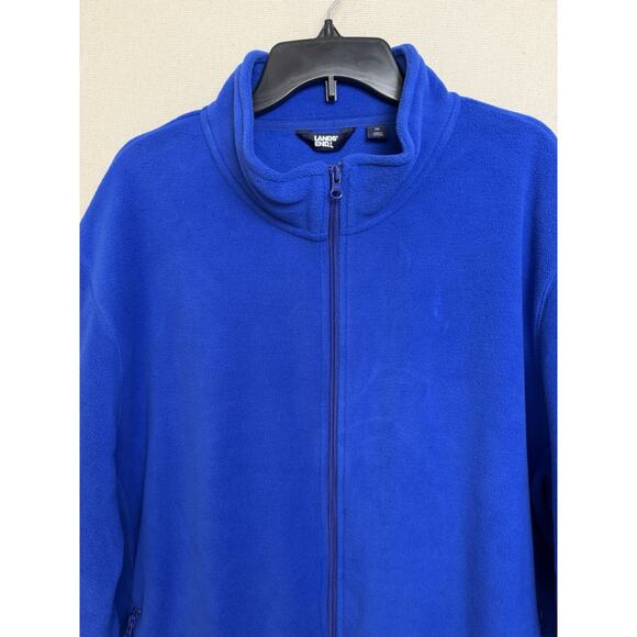 Lands End Men’s Blue Sz XXL Fleece Men’s Full Zip Jacket Zip Pockets - Picture 2 of 15